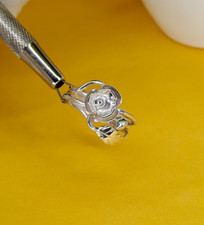 Vintage Sterling Silver 925 K Flower Ring With Floral Design