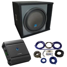 Car Stereo Paintable Ported 12" Alpine S-W12D4 Sub Box New & S-A60M Amp