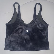 Lululemon Align Bra Reversible Dark Blue/Tie Dye Size 4 missing pads