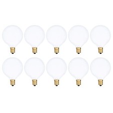 Small Globe G16.5 Round Bulb 40W E12 Candelabra Base 10 Pack for