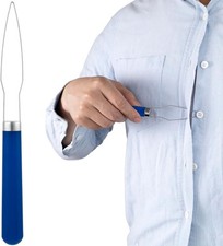 Steel Button Helper Tool for Elderly, Wide Plastic Handle Buttons Fastener Tool