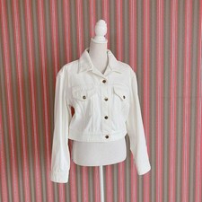 Louis Vuitton LV Night Denim Trucker Jacket White Gold Button Size 42