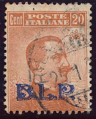 Italy Kingdom 1922/23 B.L.P. II Type BLP 20 Cent. n.7 US signed Fiecchi