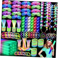 282 PCS Glow in the Dark Party Supplies, 18 Foam Sticks, 18 LED Glasses, 200 