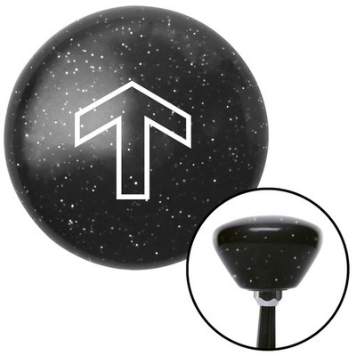 White Broad Arrow Up Black Retro Metal Flake Shift Knob w/ M16x1.5 Insert Auto