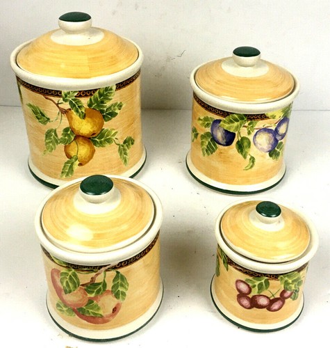 Jay Import Company Cookie Biscotti Jar Ceramic Plum Canisters - Picture 2 of 6