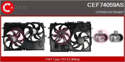 Casco CEF74059AS Elektromotor, Kühlerlüfter für CITROËN  passend für FIAT