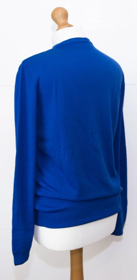 Blue Crew neck Wool Cardigan Size 12 UK  Peter Hahn VGC #K2 - Image 4 of 4