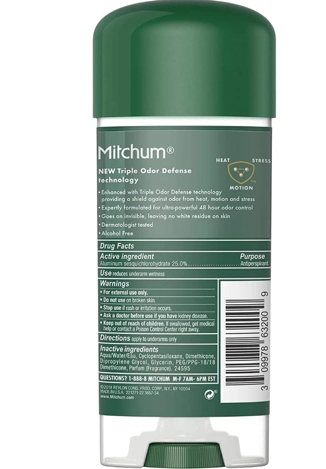 Mitchum Advanced Control Gel Sin Perfume, Antitranspirante Desodarante 3.4 OZ Paquete 5 Foto 4 de 4