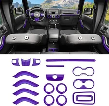 18X Full Set Interior Trim Cover Kit for Jeep Wrangler JK 11+ Purple Accessories
