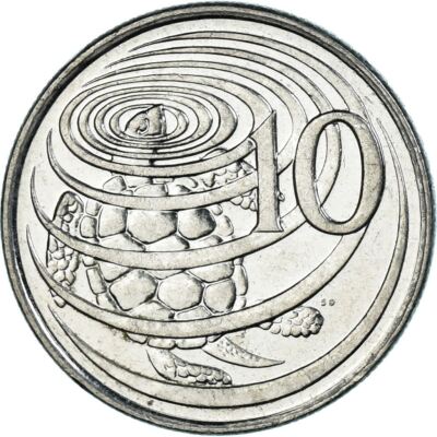 絵画 world coin Friends With Benefits Cayman Islands | 10 Cents Coin | Green Turtle | Elizabeth II