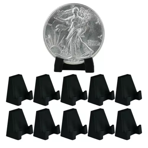 (10) Coin Display Stand Holder Easel Case Small Plastic Storage Box Collector