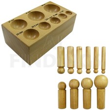 Wooden Hardwood Doming Dapping Block Punch Set 17 - 61mm Non marring 11 Piece