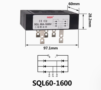 1 PCS New MGR three phase rectifier bridge SQL series SQL-60A free shipping