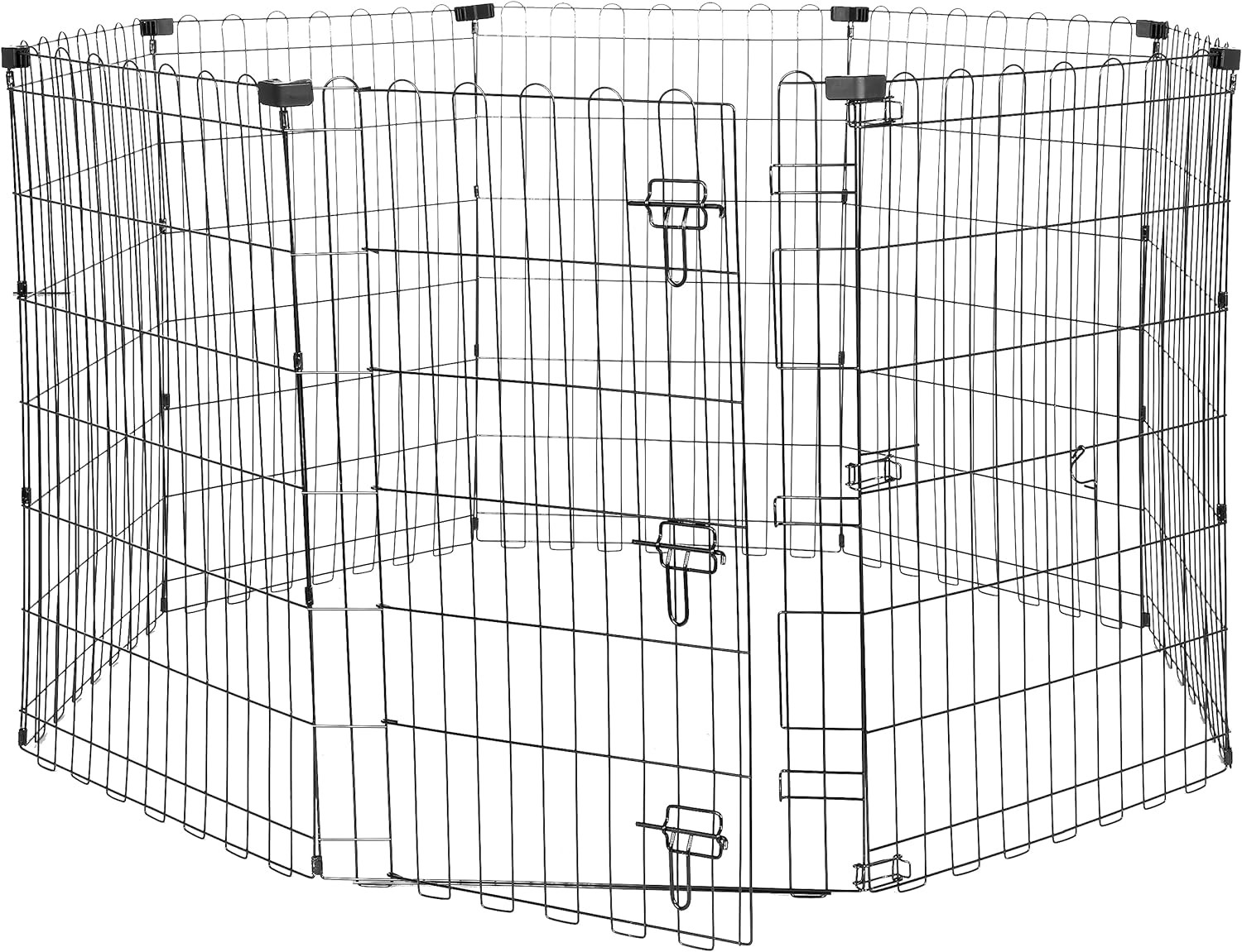 Parc de jeu pour chien pliable en métal noir XL extensible