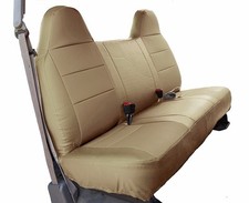 Ford F-250 350 Beige Leather-like Custom Made Fit Front Bench Seat Cover