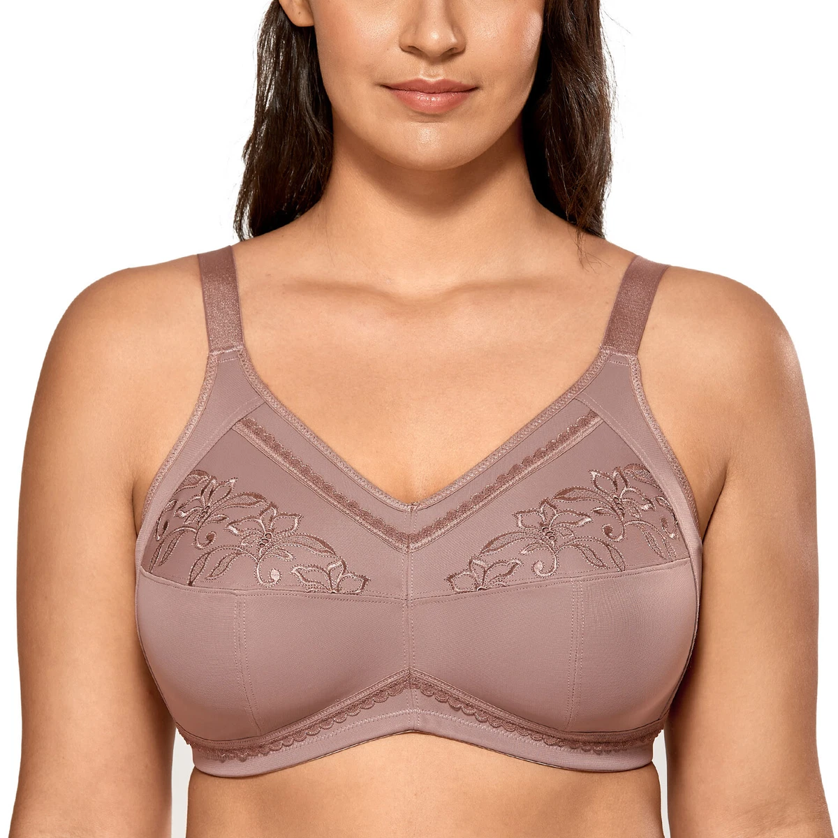 Intimicacywire-free Embroidered Mastectomy Bra For Women - Full Coverage  Cotton Support