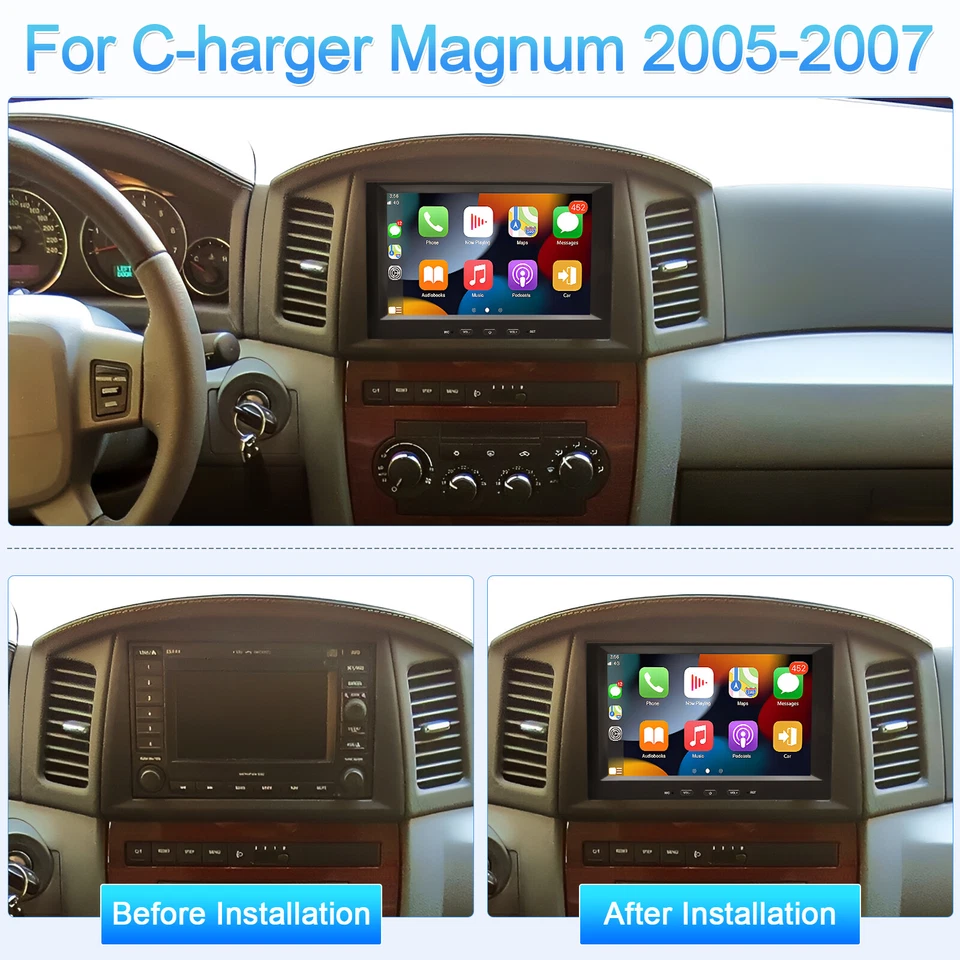 For Dodge Charger 2006-2007 Fit For Carplay Car Stereo Radio Android 13 GPS Navi Foto 2 de 4
