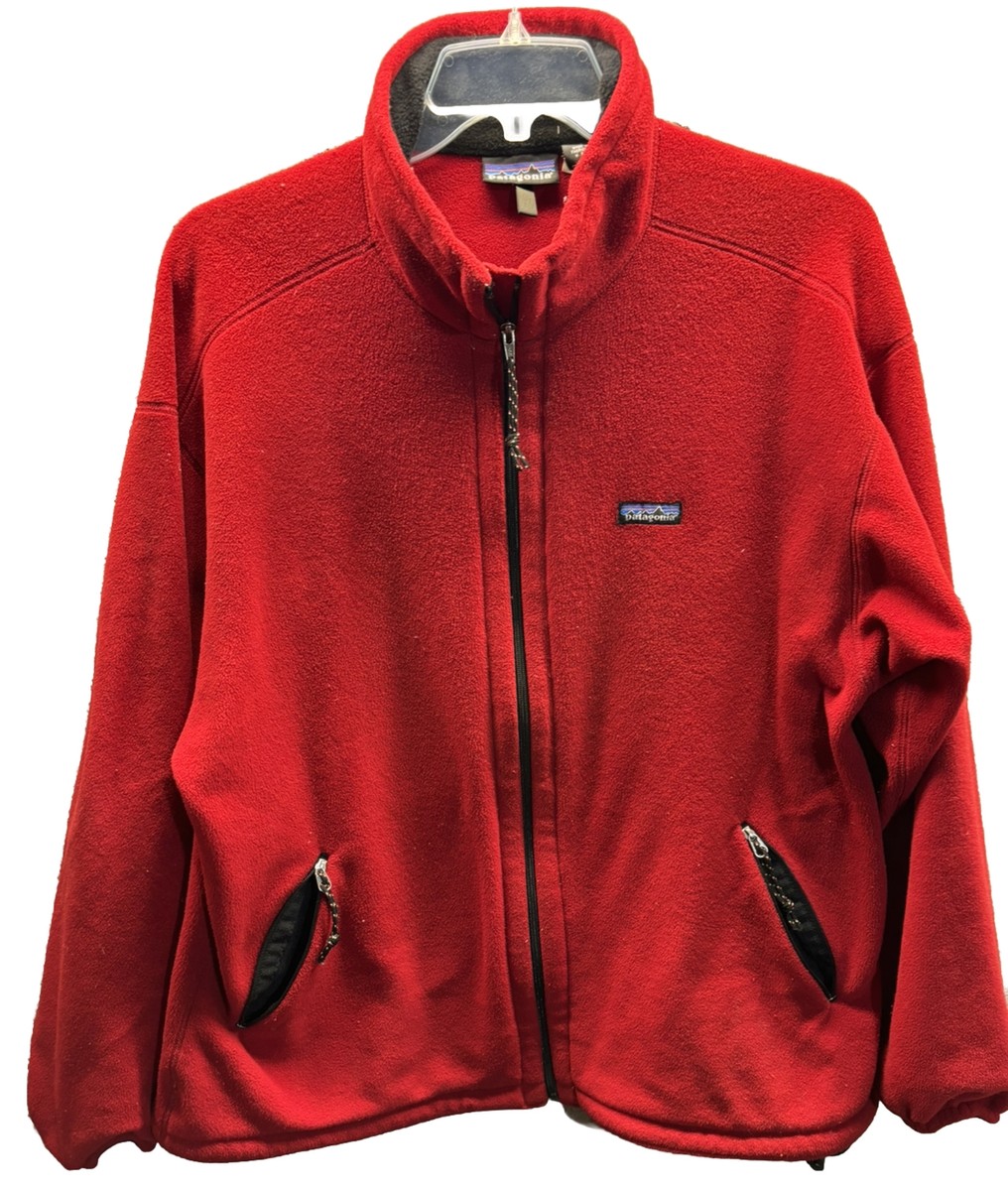 Patagonia vintage XL 1990s full zip Red fleece jacket USA Made