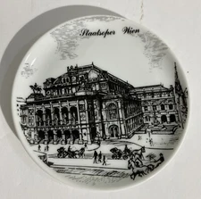 Wien Austria Straatsoper Building Etched Style Hassenpflug 4” Plate/saucer
