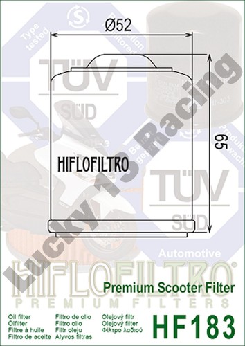 HF183 oil filter Aprilia Benelli Derbi Gilera Piaggio Vespa HiFlo Filtro - Picture 2 of 2