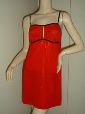 TEZENIS SOTTOVESTE BABY DOLL ROSSO BORDI NERI TAGLIA M SEXY LINGERIE INTIMO