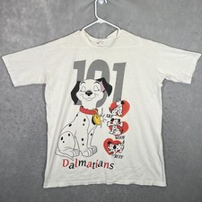 A1 Vintage 90s Disney 101 Dalmatians T Shirt Adult XL White Cartoon Movie Mens