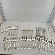 Oneida Community Plate Coronation Silverplate Flatware Set of 50 pieces