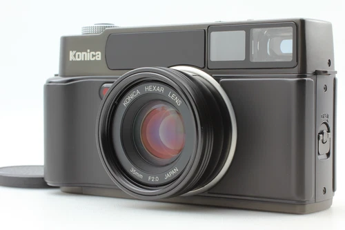 [MINT] Konica Hexar AF QD Black Rangefinder 35mm f2 Film Camera / Cap From JAPAN