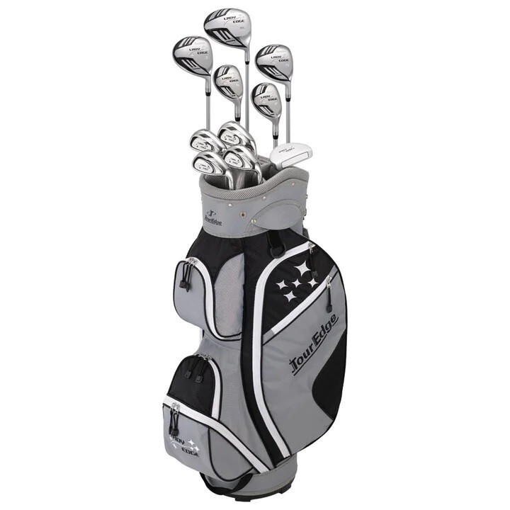 Tour Edge Golf LWSRGL11.BB Lady Edge 11 Piece Full Black/White Set