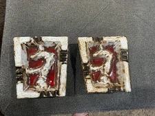 Vintage Gants Earthy Glazed Clay Ashtrays Set of 2