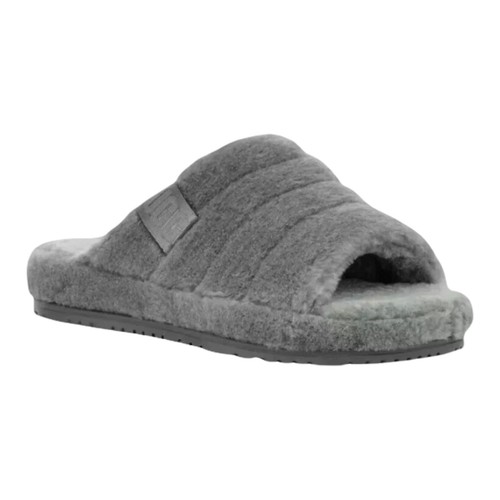UGG Fluff You Slides 1117473 Sandals Slippers Grey Lamb Fur Men's Sz 9 NEW