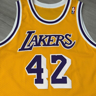 Authentic JAMES WORTHY Los Angeles Lakers Champion Jersey 44 Large