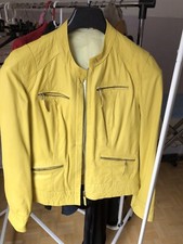 Blouson-veste femme cuir Très Souple Jaune Citron  taille 42/44 - Street one