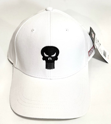 Volvik Marvel Golf Hat White The Punisher Embroidery Cap Adjustable Strap Back