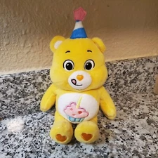 Care Bears Yellow Birthday Bear Plush Basic Fun 12"