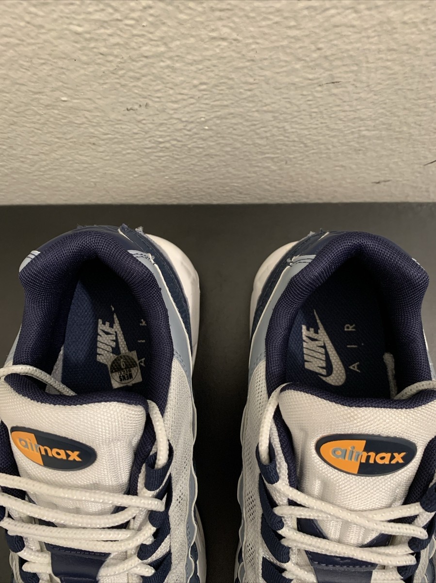 Nike Air Max 95 Navy Blue Laser Orange AJ2018-401 Men's Sz 9