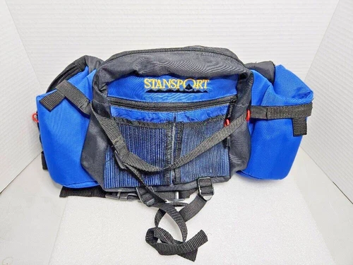 Stansport Fanny Hiking Water Pack Blue Waist Padded Bag With Bottle Holder Sides