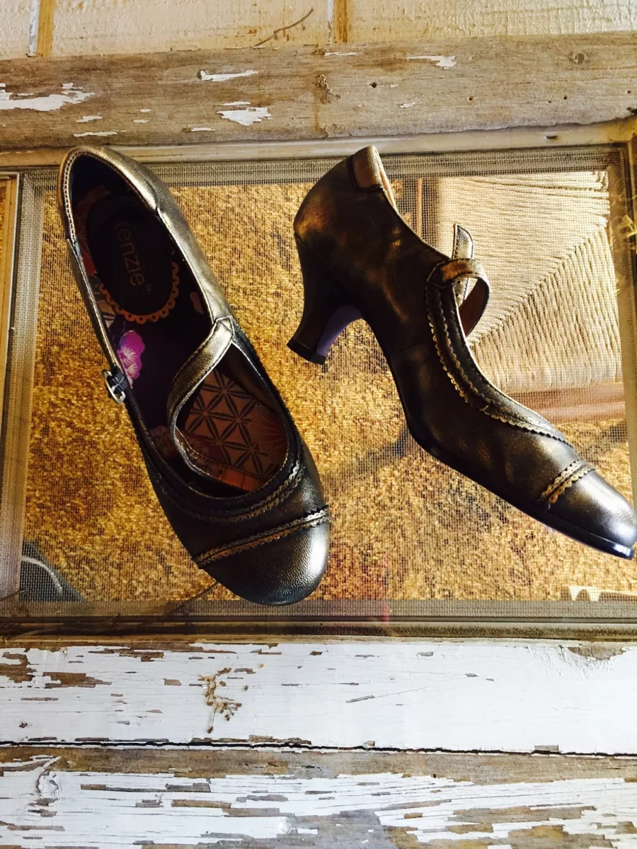 Womens kenzie yohan leather aged copper Mary jane heels shoes size
