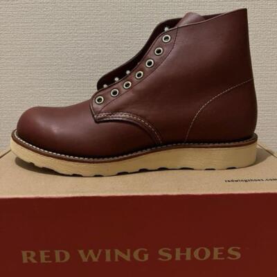 RED WING SHOES 9105 Plain Toe Red Brown Leather Boots US Size 8 D