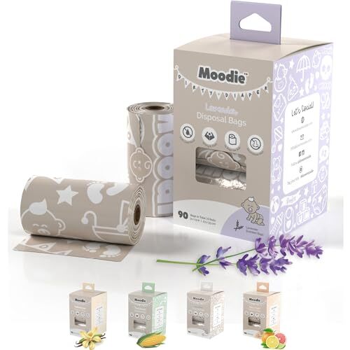 Disposable Diaper Bags (90 BAGS TOTAL) | LAVENDER SCENTED Dirty Diaper Bags D...