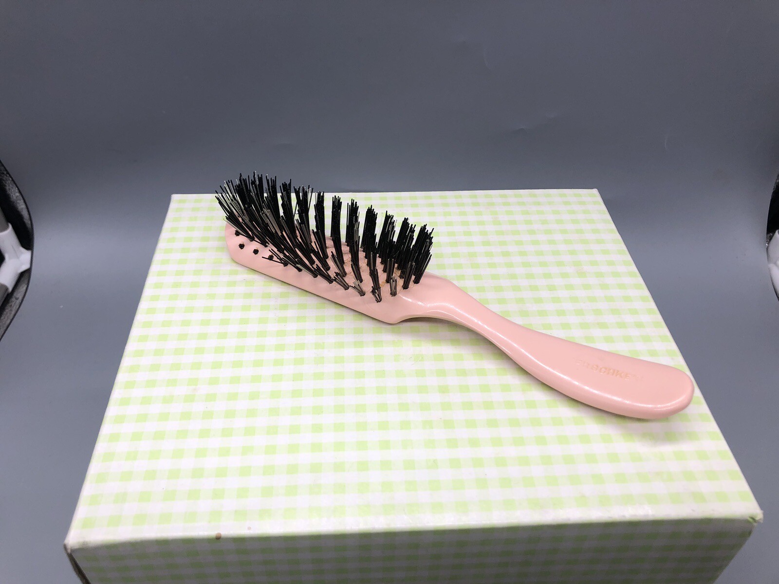 Vintage Pink Bristle Hair Brush eBay