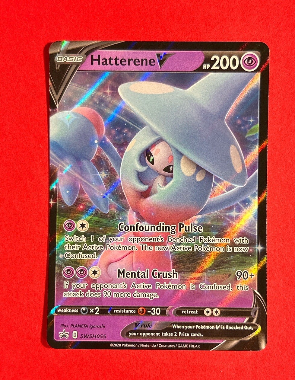 Hatterene V ~ Pokemon Black Star Promo ~ Full Art Holo SWSH055