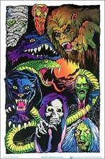Nightmare Creatures Blacklight Poster - Flocked - 23" x 35"
