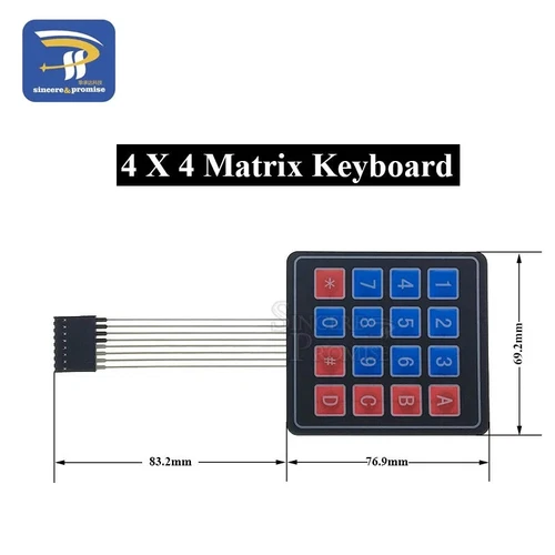 4x4 Matrix Tastatur - Array 16 Tasten Keypad Folientastatur für Arduino Raspb