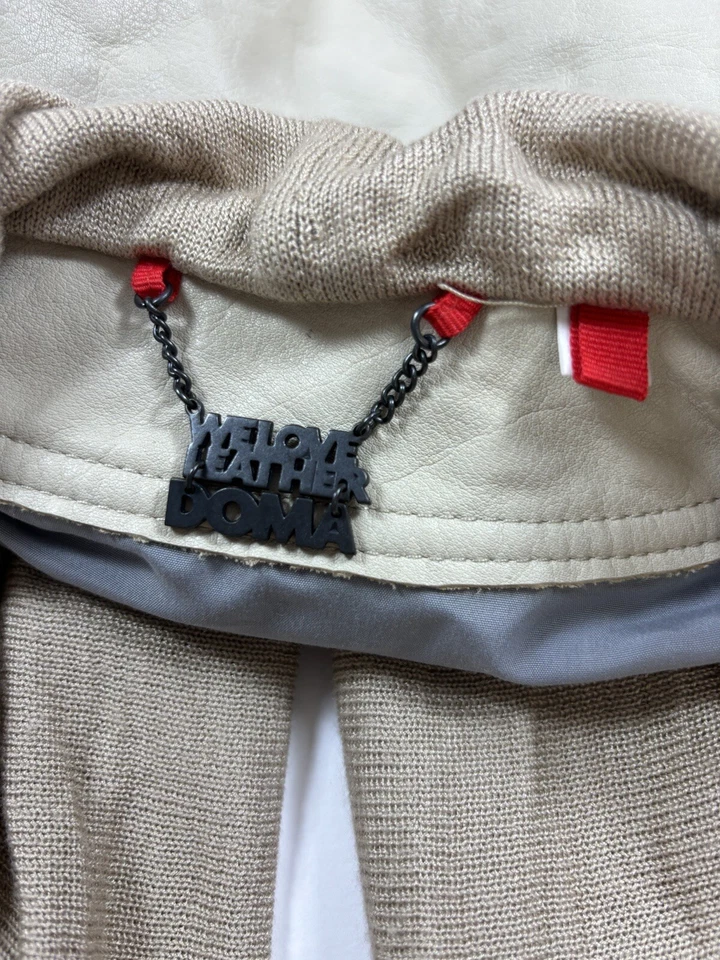 We Love Leather Doma Vest Cream Small Scarf Neck Zipper Accents - Image 4 of 4