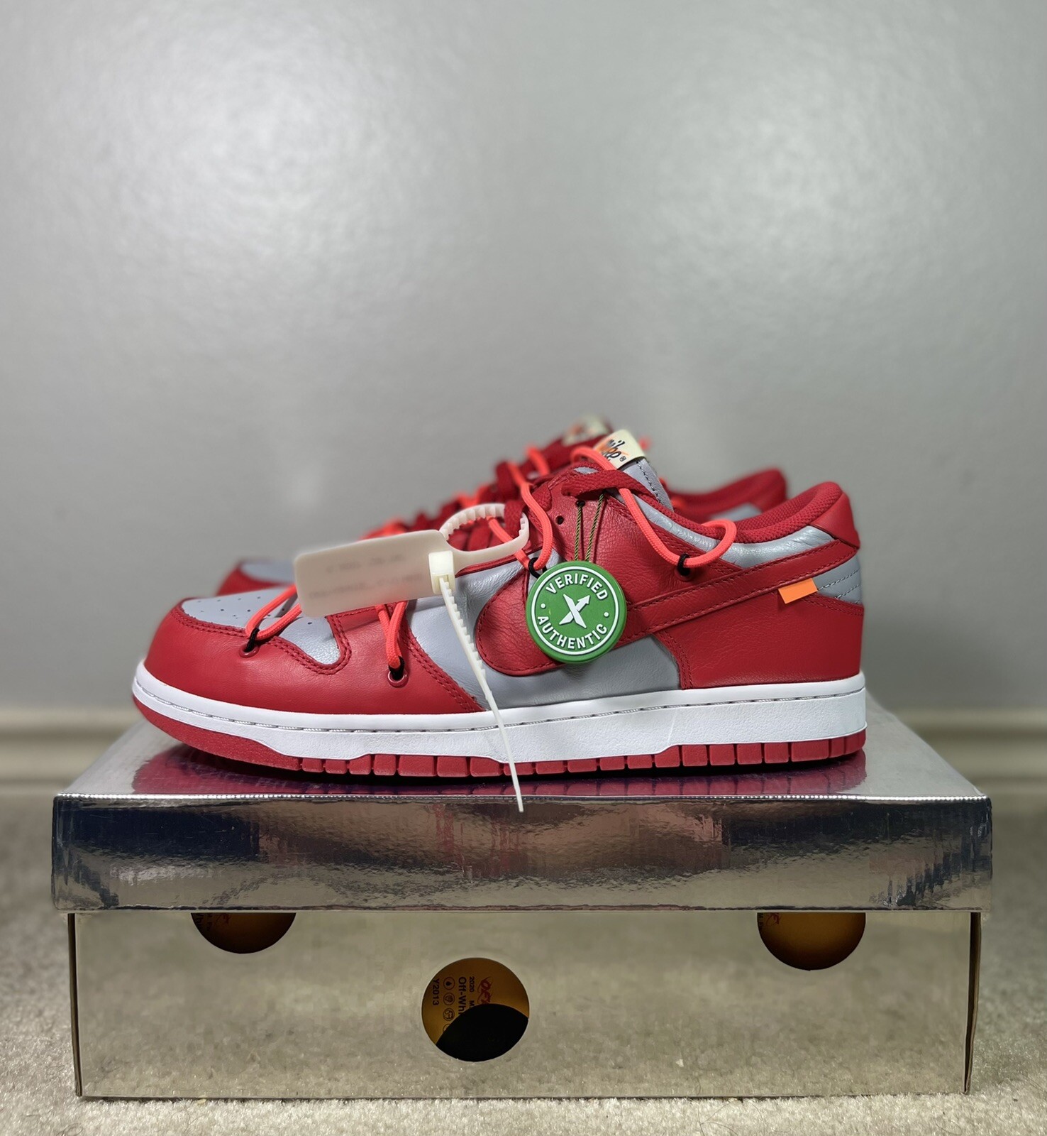 OFF WHITE X NIKE Taglia 11 Nike Dunk Low x OFF WHITE University Red 2019