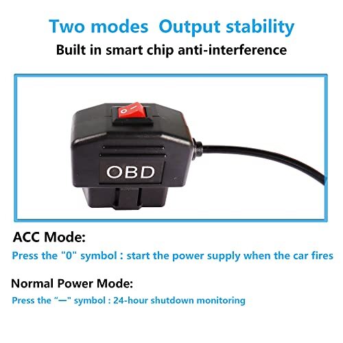 OBD Power Cable for Dash Cam,Mini USB OBD2 Power Cable Adapter Hardwire Charg... - Picture 4 of 7