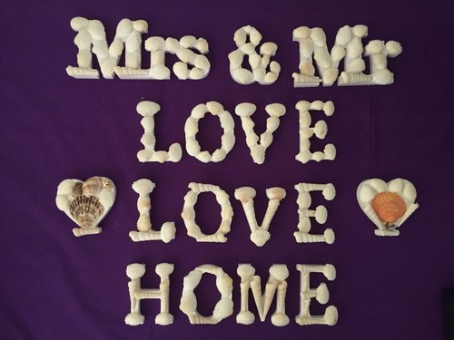 Wooden Shell Words - Wedding Decorations - Love - Hearts - Home - Picture 1 of 17