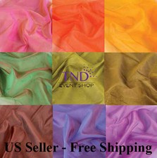 TWO TONE SHEER ORGANZA FABRIC OVERLAY TABLE RUNNER SWAG SASH BACKDROP DRAPING